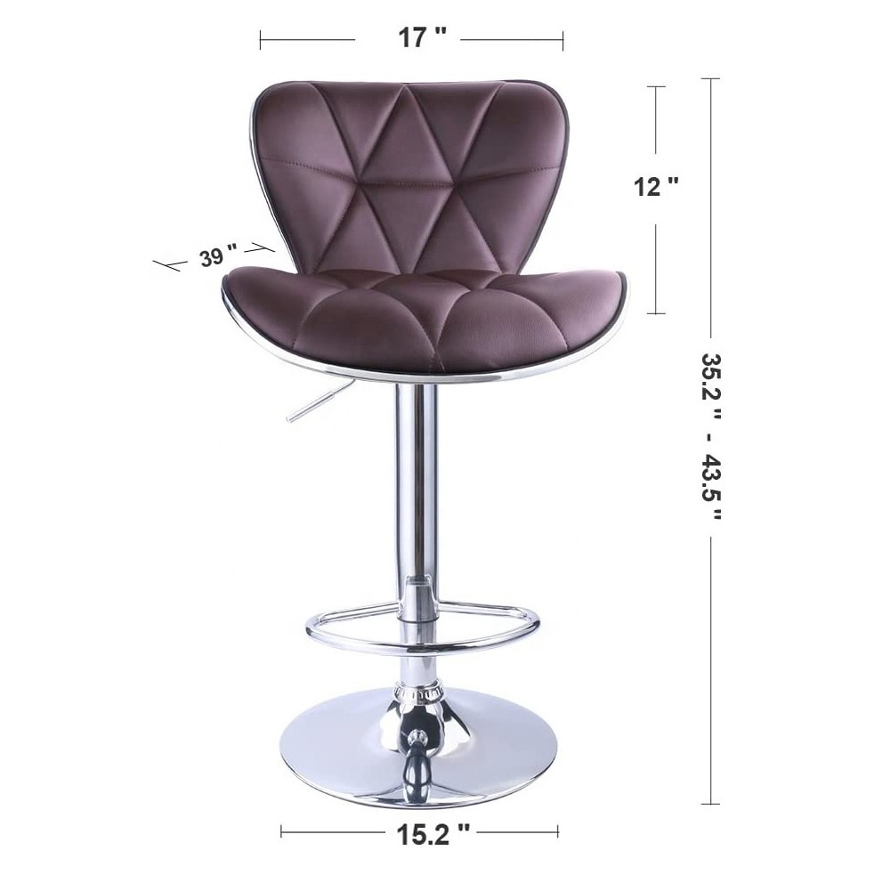 Leisure Popular Bar Chairs Purple Leather High Quality Breakfast Bar Stools Upholstered PU Leather Seat Bar Chair With Backrest