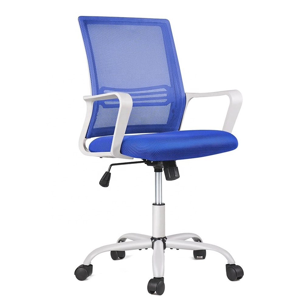 UK Home Office Furniture Cheap Breathable Mesh Computer Chair Mid Back Task Chair with Armrests Lumbar Support