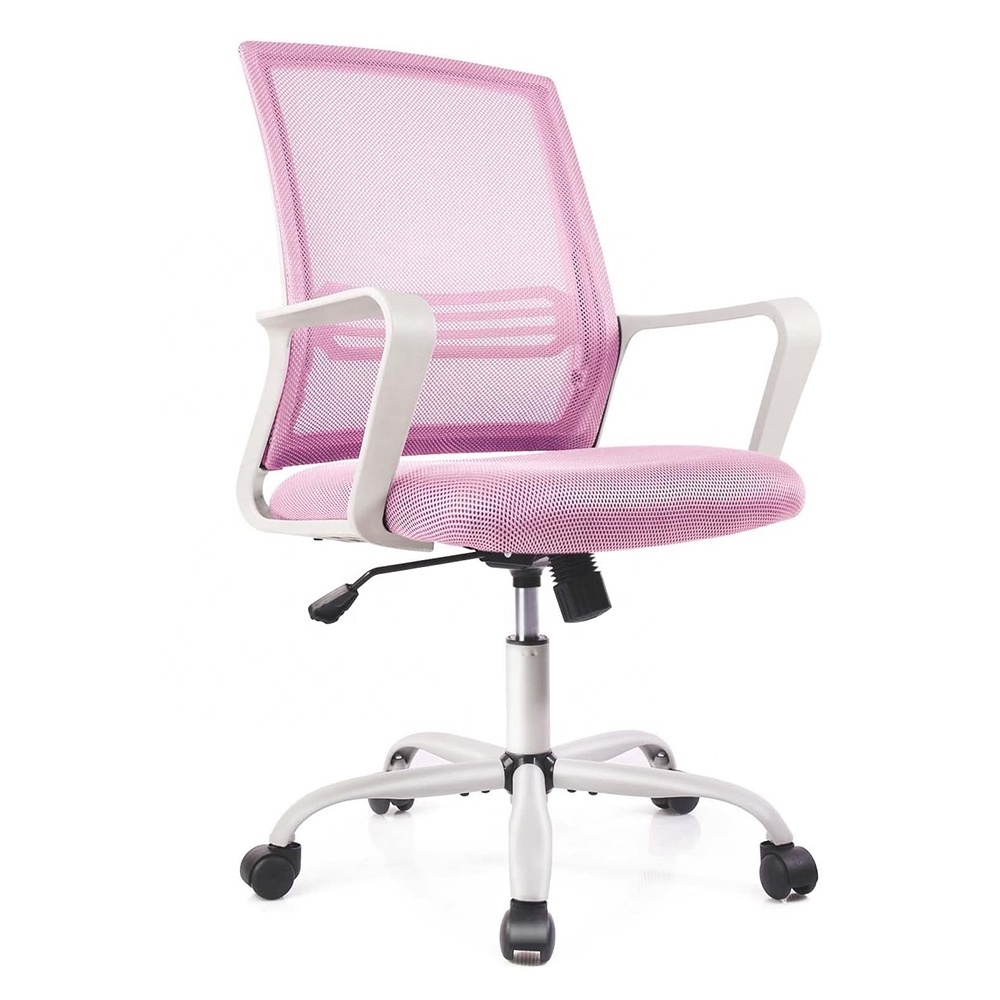 UK Home Office Furniture Cheap Breathable Mesh Computer Chair Mid Back Task Chair with Armrests Lumbar Support