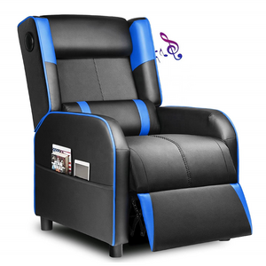 Wholesale Premium Leather Adjustable Headrest Ergonomic Relaxing Large Gaming Recliner Sofa Chair with Speakers Footrest