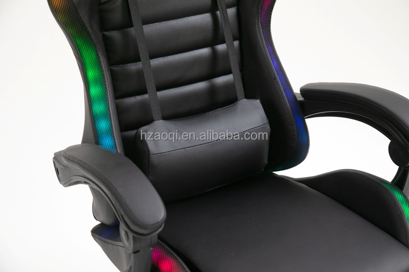 Cheap DDP Full White PU Leather Computer PC Game Chair Silla Gamer Led RGB Racing Massage Gaming Chair With Lights And Speakers