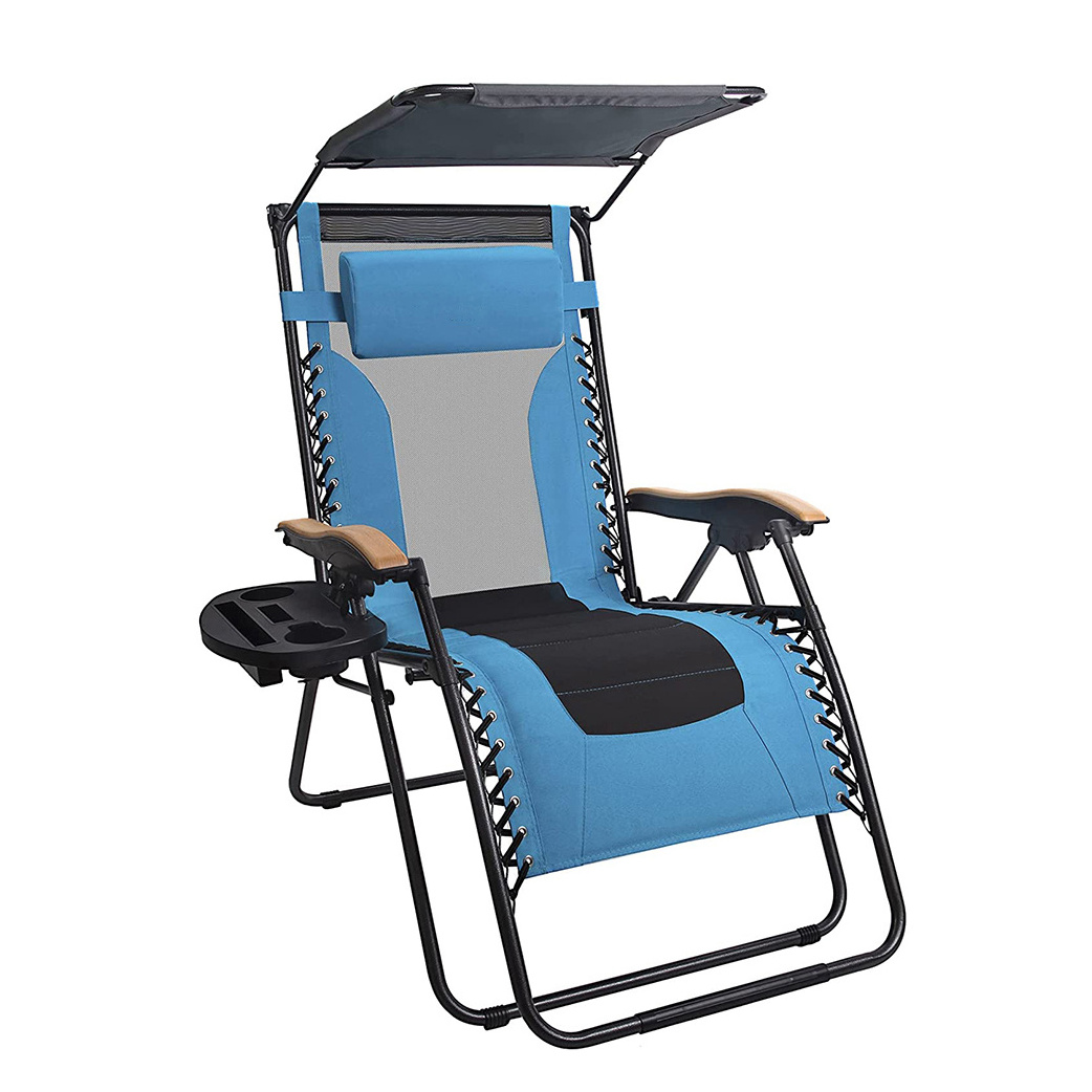 Custom cheap outdoor carp chair backrest collapsible camping folding fishing beach chair with Sun Shade