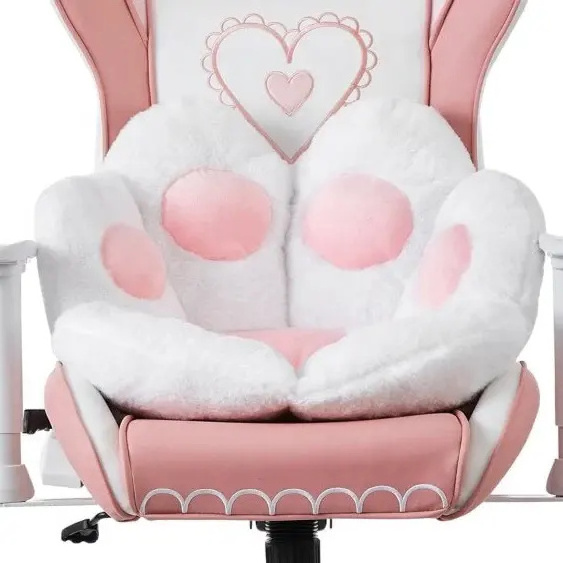 Colombia Female Gamer Free Shipping Computer Desk Pink Gaming Chair Cheap Stock Custom 2d White Arm Cute Girl Cat Chair with Paw