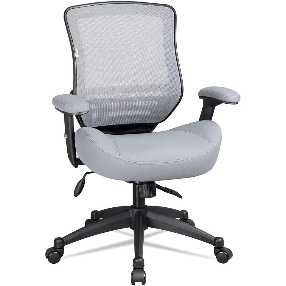 Oem Odm Class 4 Grey Frame Fabric Tilt Locking Rotate Heavy Duty Silla Gerencial Ergonomic Back Office Chairs with PU Wheels