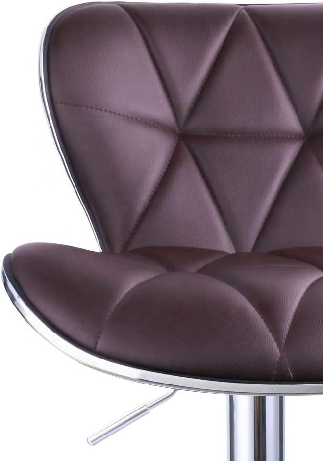 Leisure Popular Bar Chairs Purple Leather High Quality Breakfast Bar Stools Upholstered PU Leather Seat Bar Chair With Backrest