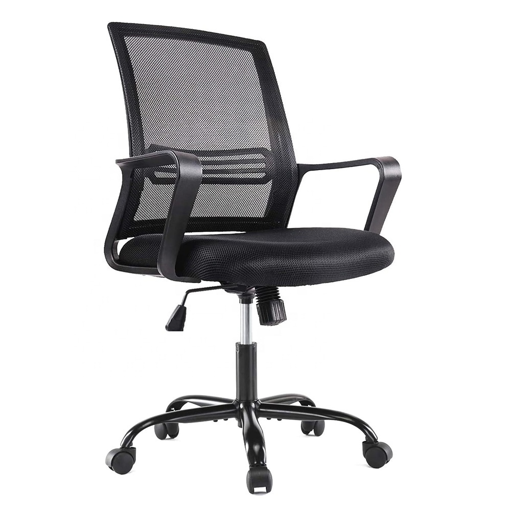 UK Home Office Furniture Cheap Breathable Mesh Computer Chair Mid Back Task Chair with Armrests Lumbar Support