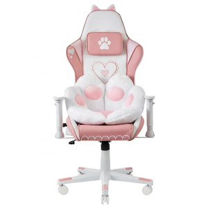 Colombia Female Gamer Free Shipping Computer Desk Pink Gaming Chair Cheap Stock Custom 2d White Arm Cute Girl Cat Chair with Paw