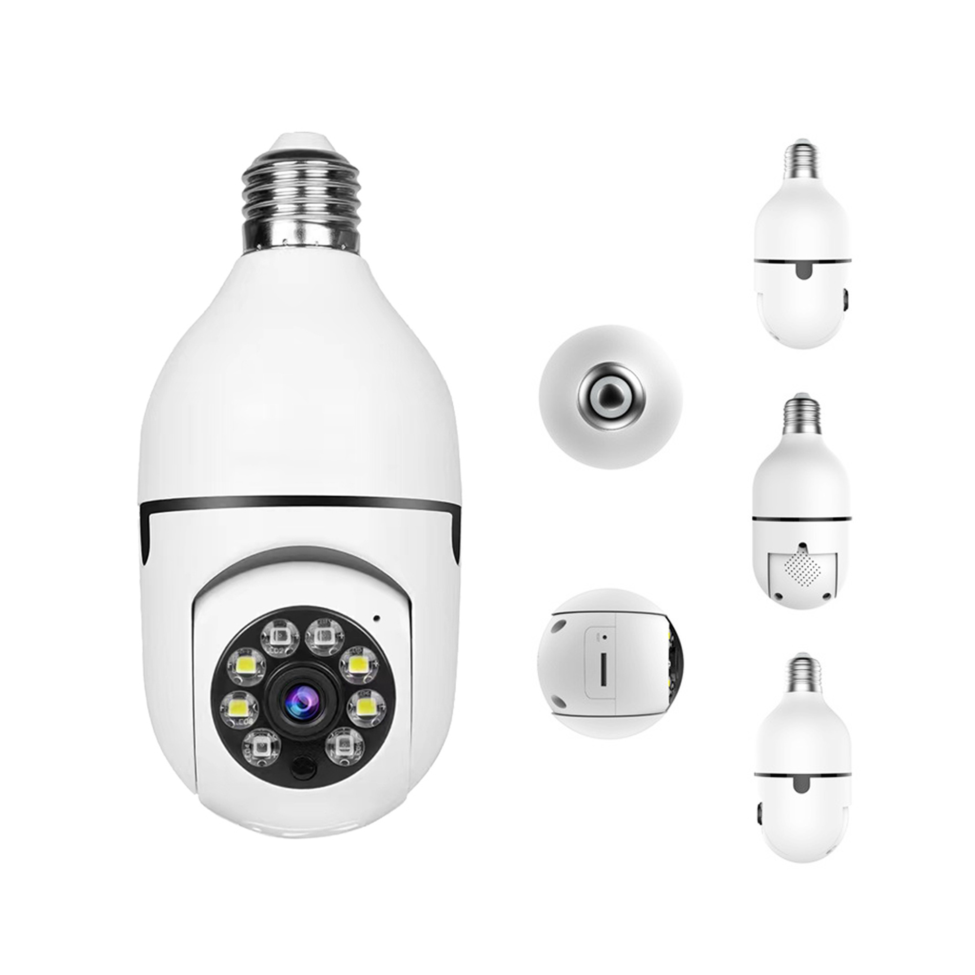 360 Panoramic Tuya Bombillo Camara De Seguridad Cctv Smart Home Security Ip Wireless Lightbulb Wifi Light Bulb Camera 360 Degree