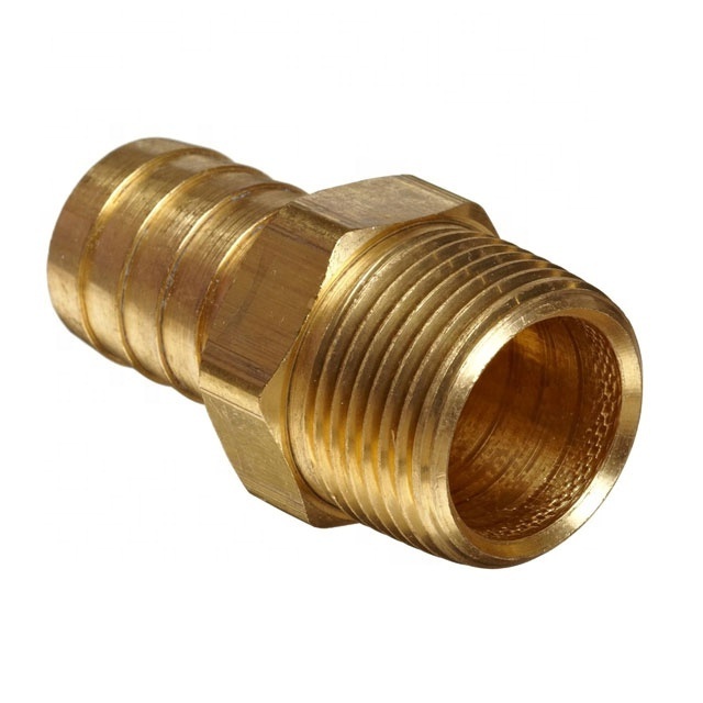 100% Pure Brass Hose Barb Male Threaded Nipple OEM Customizable Pneumatic Fittings Connectors for Hose Accessories