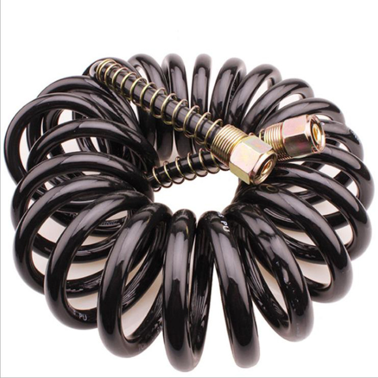 5*8 Polyurethane Recoil Air Hose With Air Fittings Connector Lightweight Pu Air Compressor Hose Pneumatic Spring Spiral Hose