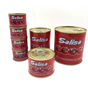 Tomato Sauce Ketchup 28-30% Brix Halal Tomato Food Paste In Can 70g 400g 2200g Tin Packing For Halal African Cook