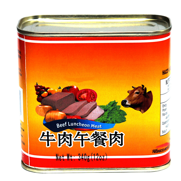 Chicken Luncheon Meat Easy Open 340g Tin Can Premium Quality Beef Canned Meat For Halal African Muslim Food Cook