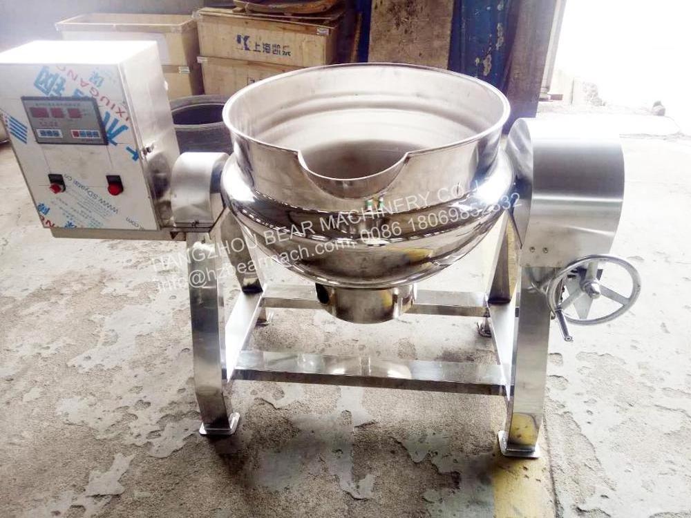 High Quality Industrial Potato Boiling Machine Steam Jacketed Kettle Wok Machine Electric Jacketed Pot Big Cooker with Mixer 50L