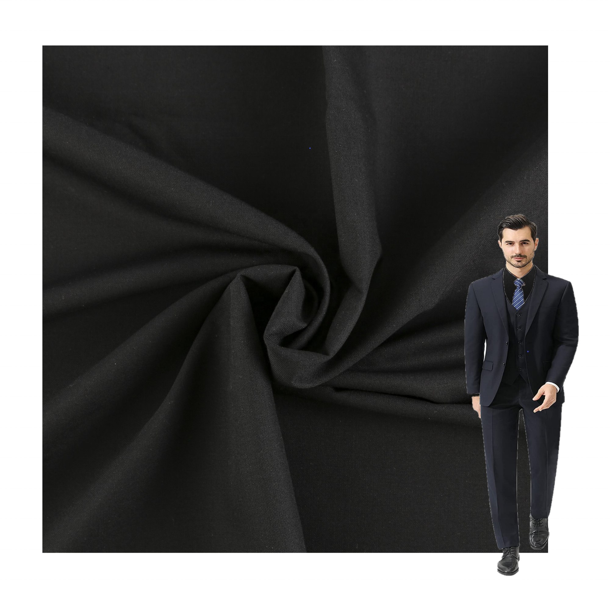 Professional Manufacturer Toyobo TR Twill Suiting Fabrics Italian Wool Polyester Viscose Suit Fabric