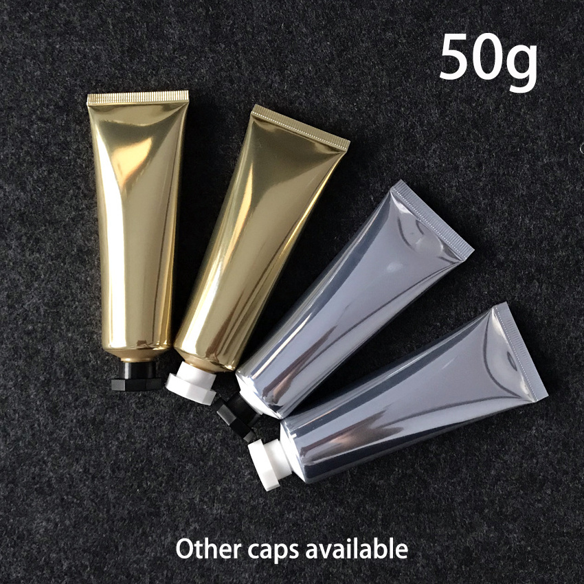 Facial Cleanser Sliver Squeeze Cosmetic Gold Packaging Custom Eye Cream Soft Travel Packaging Aluminum Plastic Tube