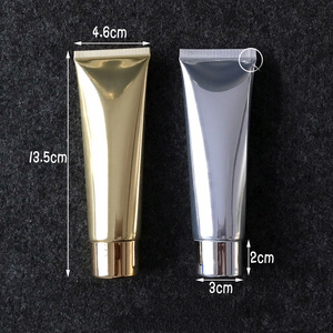 Facial Cleanser Sliver Squeeze Cosmetic Gold Packaging Custom Eye Cream Soft Travel Packaging Aluminum Plastic Tube