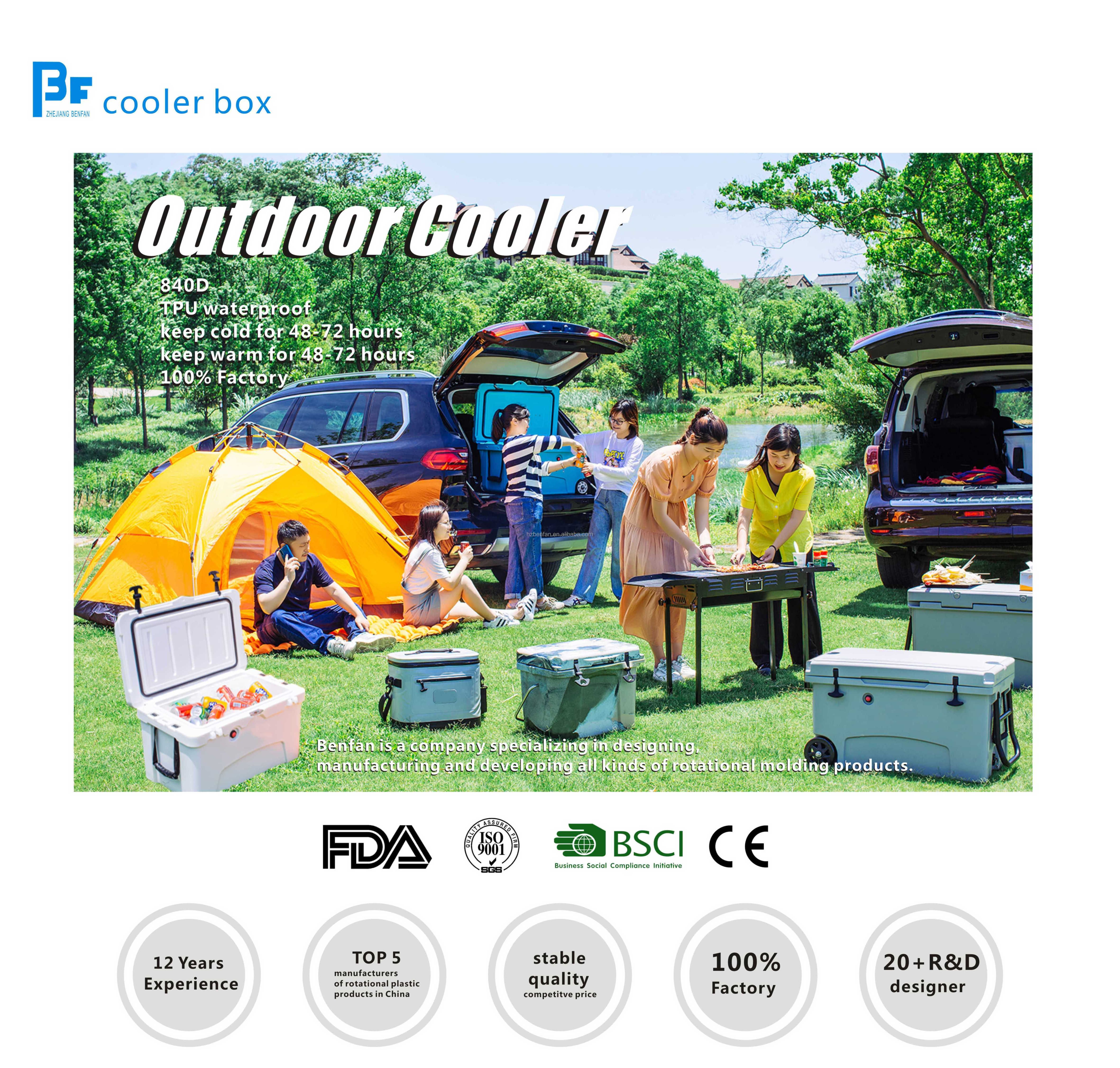 Product Aussie Insulated Food Cooler Box for Camping Hot Sale New PE Bag Plus Carton Accept Customized Logo LLDPE+PU Foam CANS