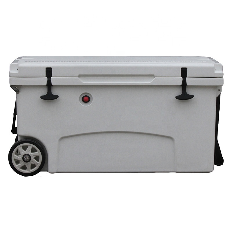 75QT Large Commercial Benfan Hard Plastic Rotomolded White Ice Chest Cooler Box