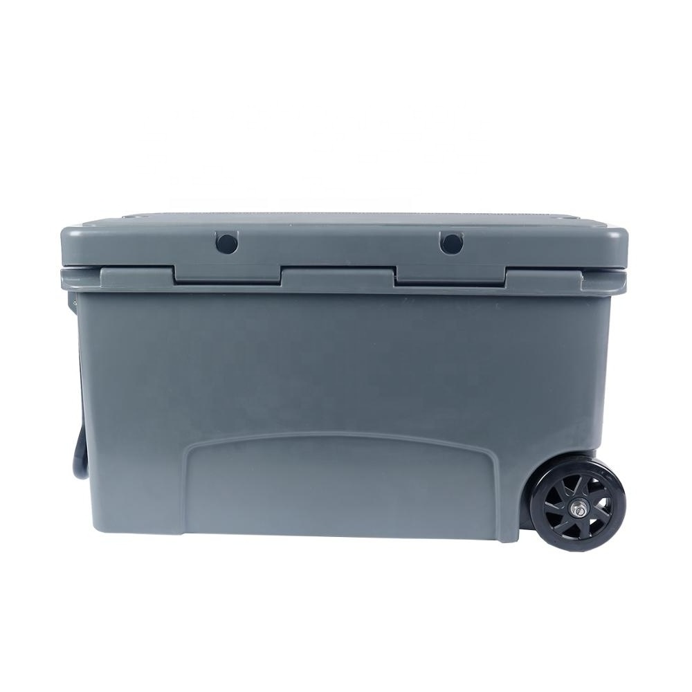 Good Quality Hard Plastic Ice Chest Rotomolded Cooler Box For Holiday Camping Use Ice Chest Hard Coolers Boxes with Lock Wheel