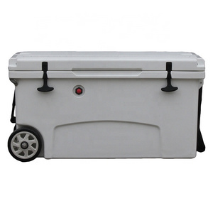 KEYI 125L Large Commercial Hard Plastic Rotomolded White Ice Chest Cooler Box