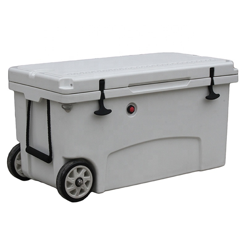 KEYI 125L Large Commercial Hard Plastic Rotomolded White Ice Chest Cooler Box