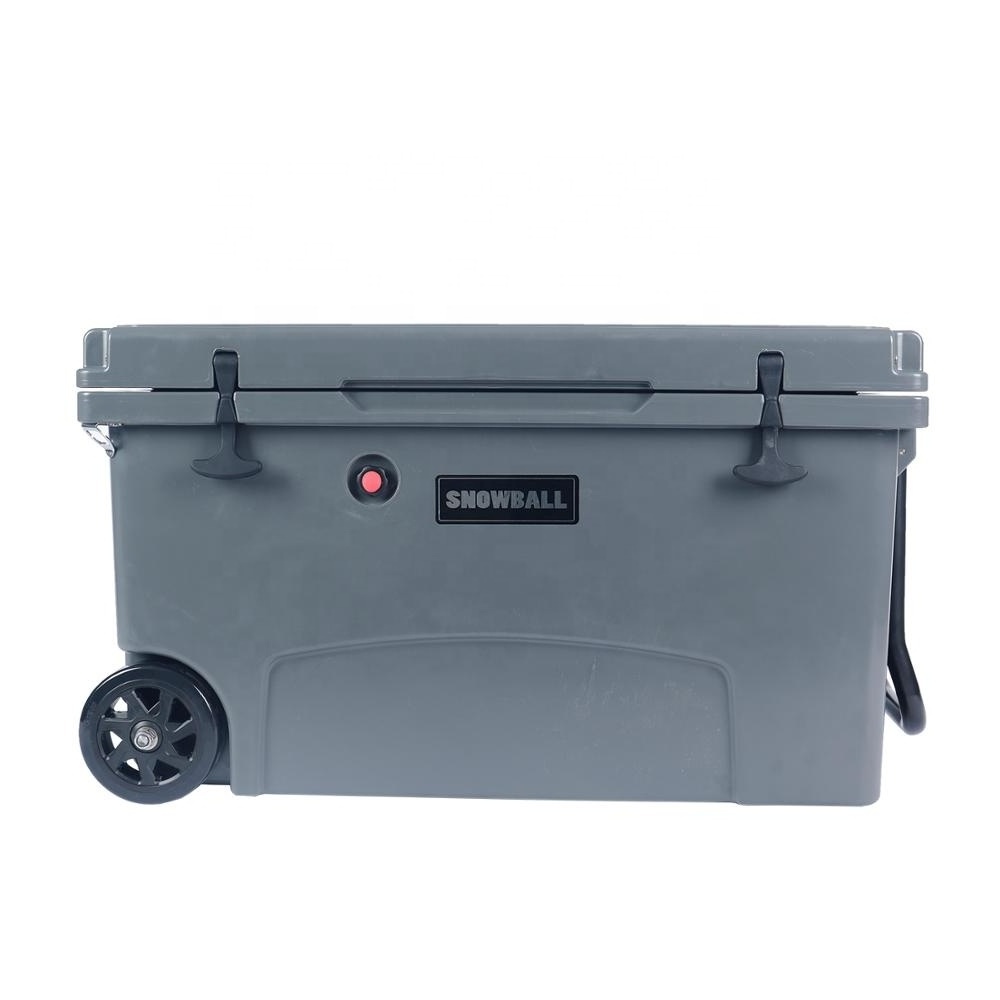 Good Quality Hard Plastic Ice Chest Rotomolded Cooler Box For Holiday Camping Use Ice Chest Hard Coolers Boxes with Lock Wheel