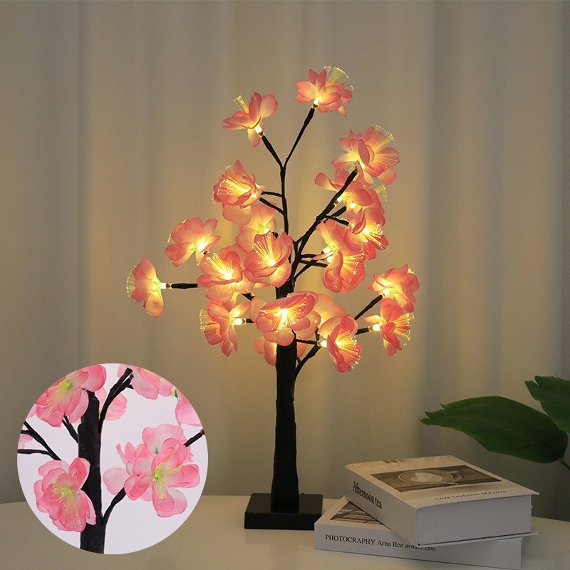 Christmas tree table lamp led flower table lamp battery operated fairy night lights bedroom decoration mother's day gift