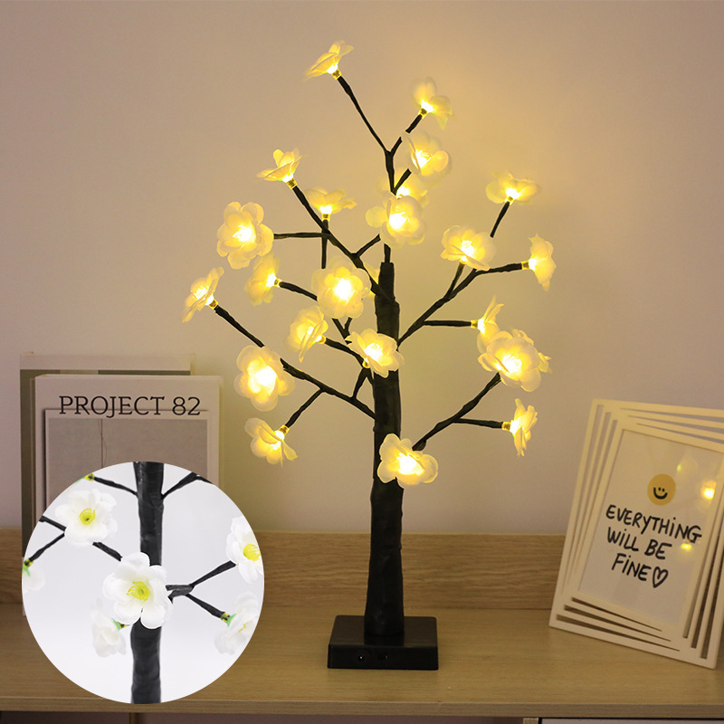 Christmas tree table lamp led flower table lamp battery operated fairy night lights bedroom decoration mother's day gift