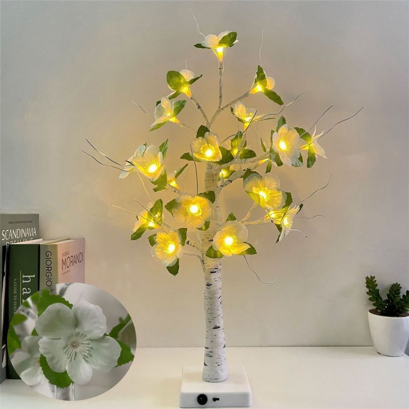 Christmas tree table lamp led flower table lamp battery operated fairy night lights bedroom decoration mother's day gift