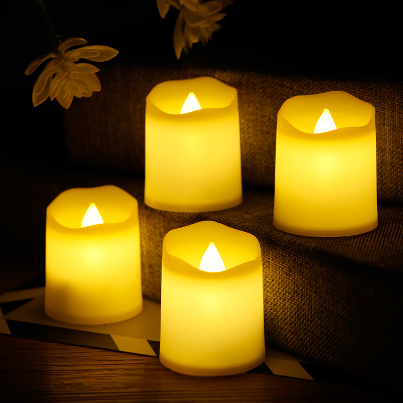 Wholesale Home Deco Battery AG10 Inside Flicker Plastic Wickless Votite Warm Yellow LED Tea light Candle multi Light