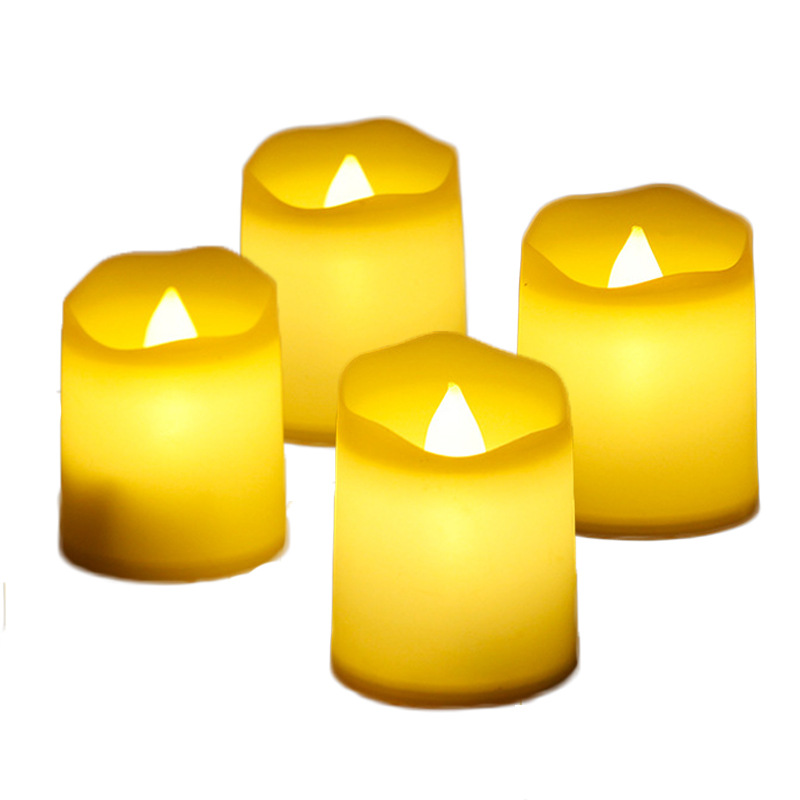 Wholesale Home Deco Battery AG10 Inside Flicker Plastic Wickless Votite Warm Yellow LED Tea light Candle multi Light