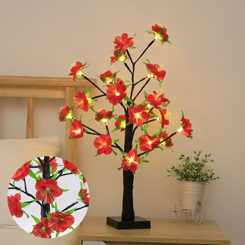 Christmas tree table lamp led flower table lamp battery operated fairy night lights bedroom decoration mother's day gift