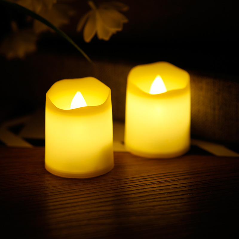 Wholesale Home Deco Battery AG10 Inside Flicker Plastic Wickless Votite Warm Yellow LED Tea light Candle multi Light