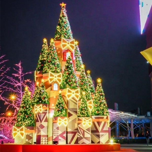 Wholesale Outdoor Holiday Decoration waterproof giant outdoor lighting big artificial christmas tree