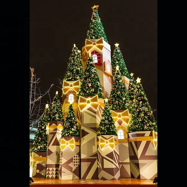 Wholesale Outdoor Holiday Decoration waterproof giant outdoor lighting big artificial christmas tree