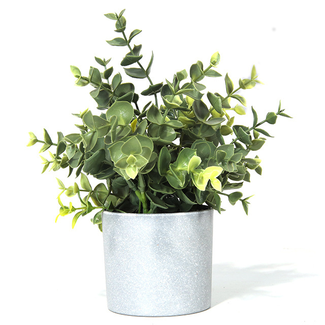 Factory wholesale artificial green plants in paper pulp pot small grass potted for home garden decoration