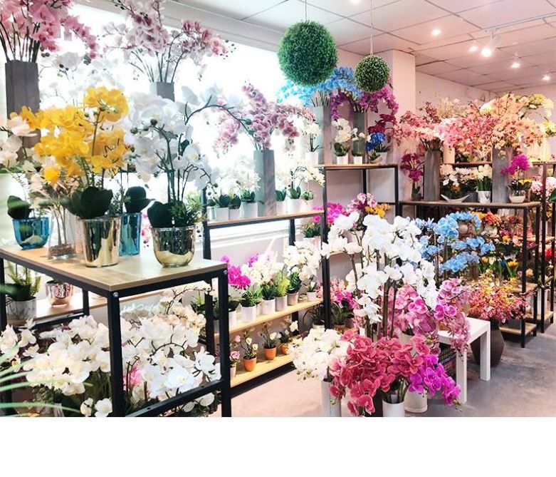 Flowers Artifical Large Yiwu White Pink China Real Touch Orchid  Artificial Flower For Wall Decoration