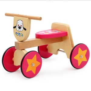 wooden toddler tricycle 4 wheel baby kids balance bike no pedal ride on toy bike