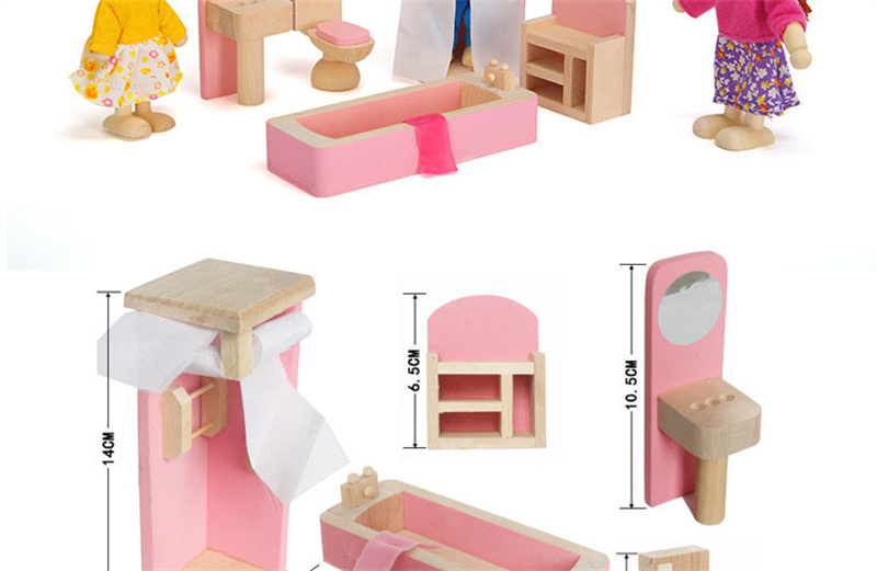 Dolls House Accessories Doll House Furniture Fairy Garden Accessories Miniature Wooden Furniture Set Include Bunk Bed Chair Crad