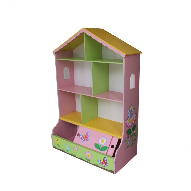 Kids furniture wooden kids bookcase book shelf with toy storage cabinet in kids bedroom