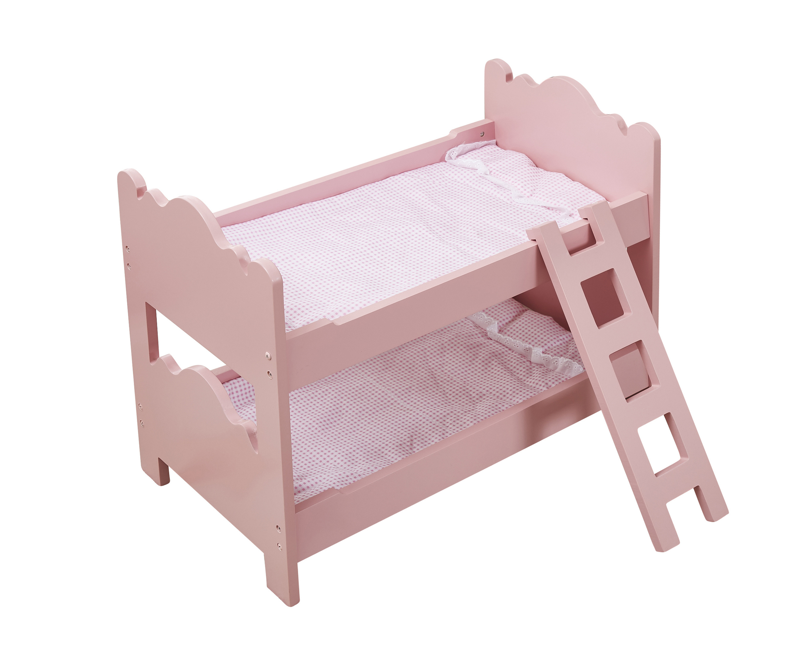 Mini toy bed furniture high quality wooden dolls bunk Bed for Twin Dolls fits 18 Inch Dolls