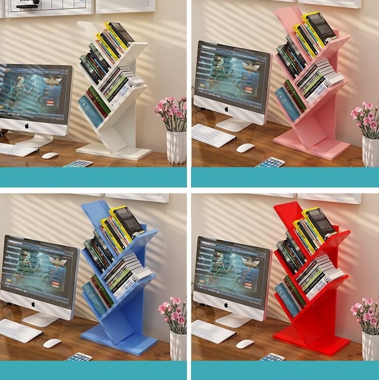 Creative Tree Shape Display Stand Bamboo Bookshelf Creative Flexible Combination Mini Bookshelf