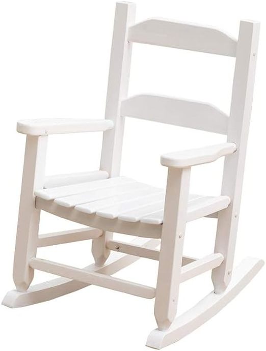 Durable Rocking Chair Kids Porch Rocker Wooden Classic Indoor Outdoor Suitable for 3-7 Years Old