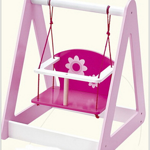 Latest 13 18 inch hanging wooden indoor swing baby doll furniture doll bed for kids