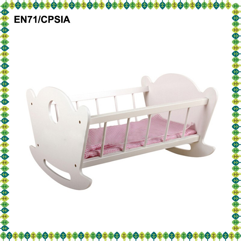 wooden 18 inch doll cradle for baby doll swing cradle