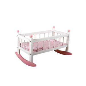 wooden 18 inch doll cradle for baby doll swing cradle