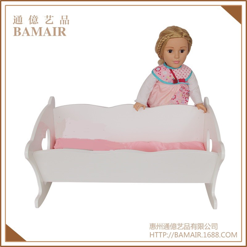 wooden 18 inch doll cradle for baby doll swing cradle