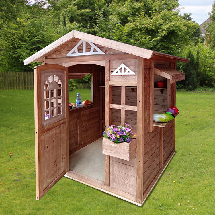 Wooden Playhouse  Kids Playhouses for Outdoor Children Wendy House Garden Toys Play House Lollipop Junior with Fence Available