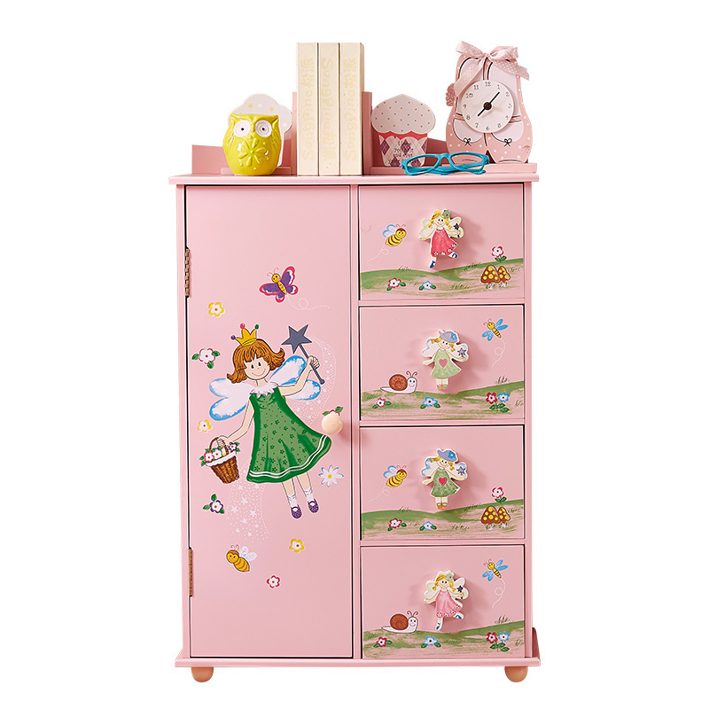 Girls Pink Furniture Clothes Closet Kids Wooden Wardrobes For Children Wooden Closet Baby Toys Kids Wardrobes Cabinets