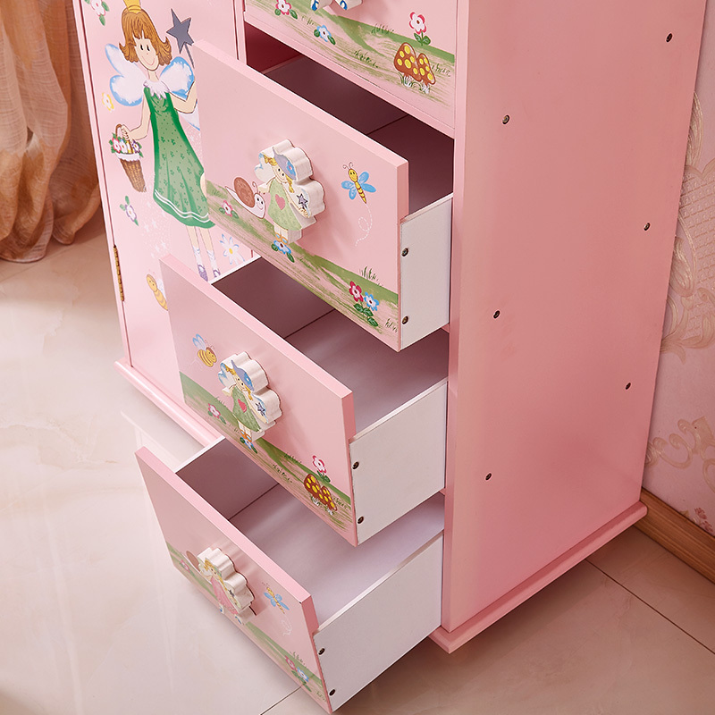 Girls Pink Furniture Clothes Closet Kids Wooden Wardrobes For Children Wooden Closet Baby Toys Kids Wardrobes Cabinets